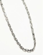 festival textured link chain necklace in silver