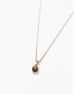 festival waterproof stainless steel semi-precious tigers eye oval pendant necklace in gold