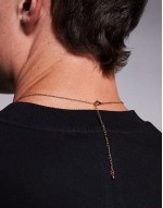 festival waterproof stainless steel semi-precious tigers eye oval pendant necklace in gold