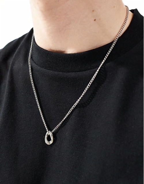 cablelink pendant necklace in stainless steel