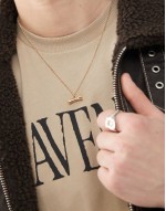 molten bar pendant necklace in gold