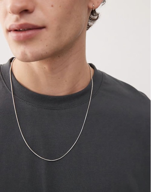 snake chain necklace in silver