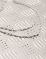 layered multirow curb chain necklaces in silver