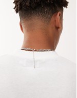 layered multirow curb chain necklaces in silver
