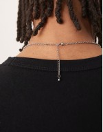 waterproof stainless steel necklace with chain detail cross pendant in silver tone