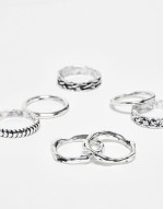 7 pack band ring set in silver