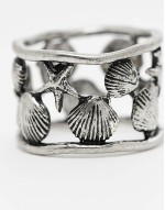 unisex ring with shells in silver
