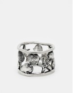unisex ring with shells in silver