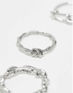 3 pack wire design rings in silver tone
