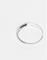 sterling silver black stone signet ring in silver