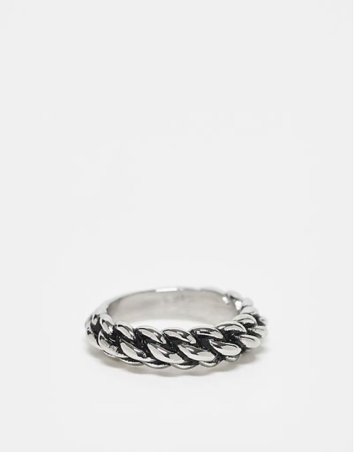 festival waterproof stainless steel rope band ring in silver tone