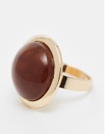 unisex circle ring with stone in red