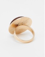 unisex circle ring with stone in red