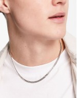 short 4mm chain necklace in silver tone