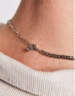 short 4mm chain necklace in silver tone