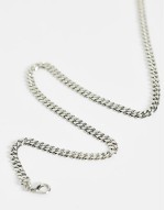 short 4mm chain necklace in silver tone