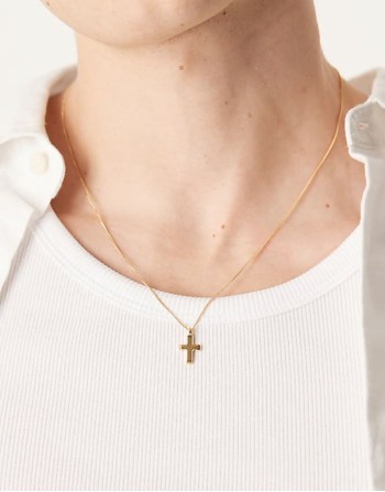 2 Sets Of sterling silver cross pendant necklace in gold plate