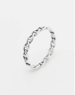 sterling silver cuban link ring in silver