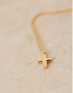 2 Sets Of sterling silver cross pendant necklace in gold plate