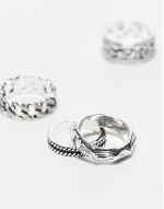 unisex 4 ring pack in silver