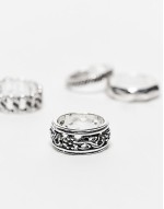 unisex 4 ring pack in silver