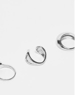 unisex 3 pack wrap around rings in silver