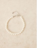 festival 6mm glass faux pearl beaded bracelet in white