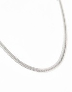 waterproof stainless steel flat chain bracelet in silver tone
