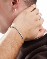waterproof stainless steel flat chain bracelet in silver tone
