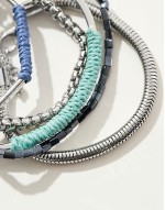 festival bangle and beaded mixed 5 pack bracelet in multi