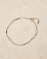 sterling silver flat chain bracelet in silver
