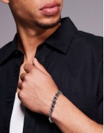 black crystals star bracelet in silver