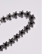black crystals star bracelet in silver