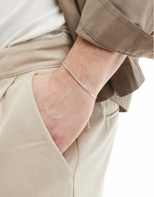 sterling silver tennis bracelet in silver