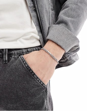 rope chain 2 pack bracelet in silver