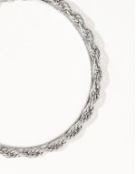 rope chain 2 pack bracelet in silver