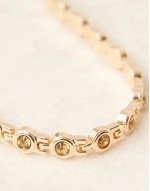 chain bracelet with citrine stones in gold tone