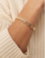 chain bracelet with citrine stones in gold tone