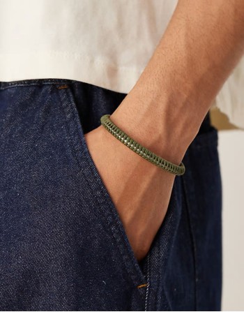 festival fabric bangle in khaki