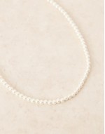 festival short 6mm glass faux pearl necklace in white