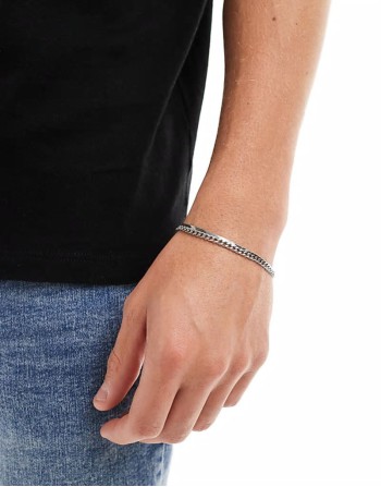 layered chain bracelets in stainless steel