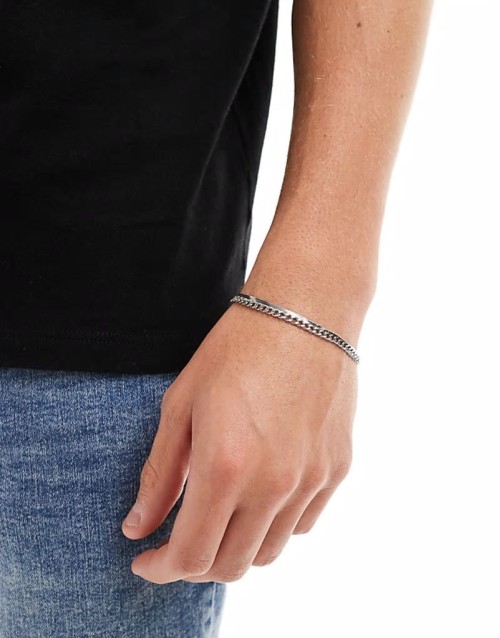 layered chain bracelets in stainless steel