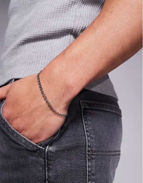 waterproof stainless steel heart link bracelet in silver tone