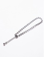 waterproof stainless steel heart link bracelet in silver tone