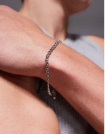 waterproof stainless steel heart link bracelet in silver tone