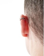 festival double row ear cuff with in silver