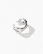 festival double row ear cuff with in silver