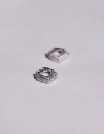 pave crystal hoop earrings  in silver