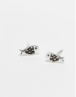 fish stud earrings in sterling silver