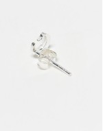 gemset crescent moon stud earrings in sterling silver